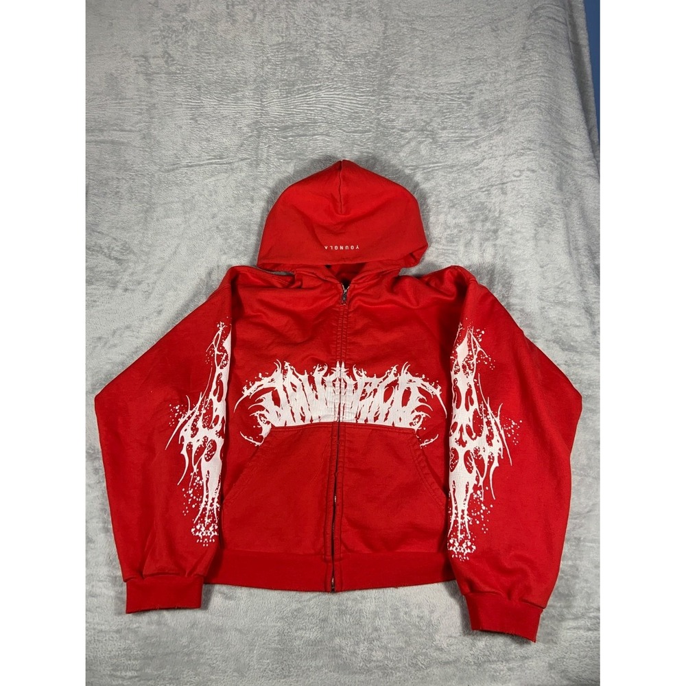 YoungLA Venom Limited Edition HeavyWeight Jacket Mens XXL Red Full Zip hooded